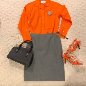 J Crew No. 2 Pencil Skirt in gray, size 6, wool, lined, great condition!